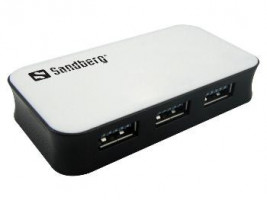 Sandberg Hub USB 3.0, 4 porty, bílo-černý (133-72)