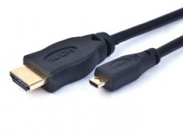 Kabel HDMI-HDMI micro 4,5, 1.3 M/M zlacené k,černy 