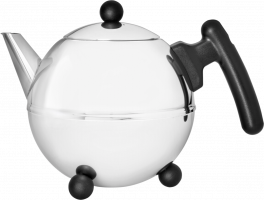 Bredemeijer Teapot Bella Ronde 0,75l čajová konvice stříbrno-černá