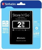 Verbatim Hard Drive Store "n" Go USB 3.0 Portable 2,5" 2 TB, External, černá barva
